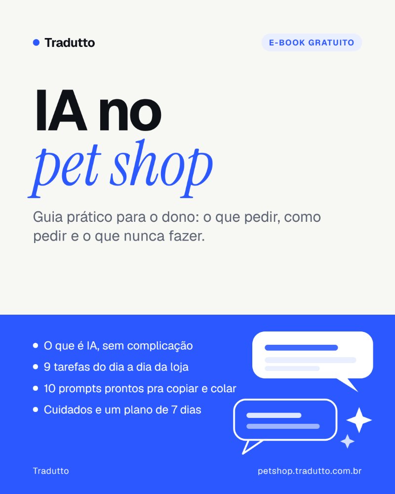 Capa do e-book IA no pet shop: guia prático para o dono